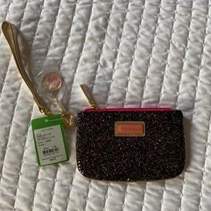 NWT Sequin Lilly Pulitzer glitter wristlet, black